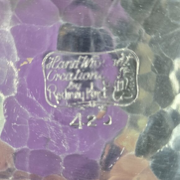 Vintage 1950s Rodney Kent Handles Hammered Aluminum Tray Retro Chic - Picture 9 of 10